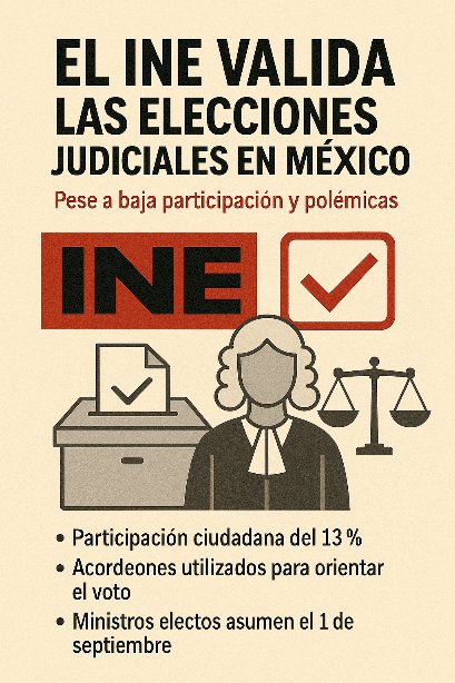 El INE valida las elecciones judiciales en México, pese a baja participación y polémicas